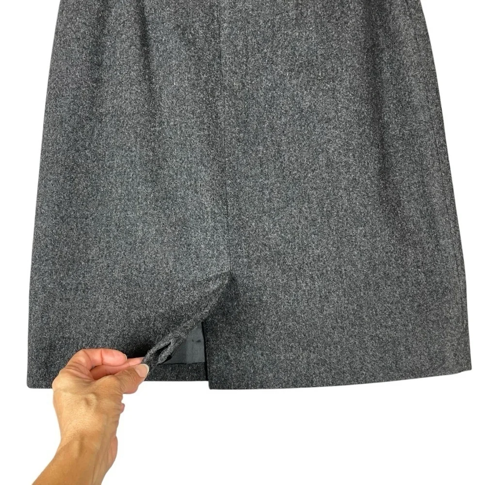 Jones New York Vintage Gray Wool Business Casual Collegiate Pencil Skirt - Sz 8